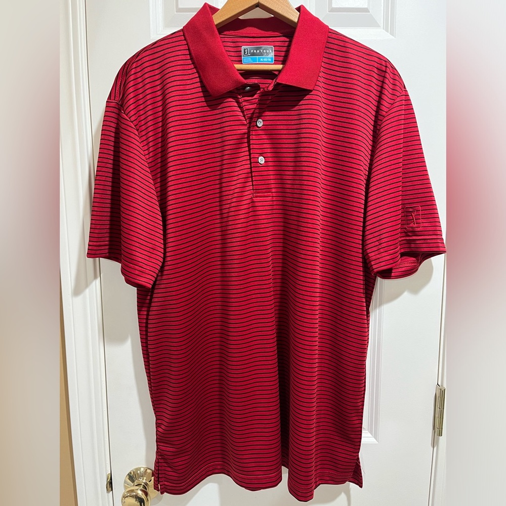 PGA Tour Men’s XL Red Golf Polo